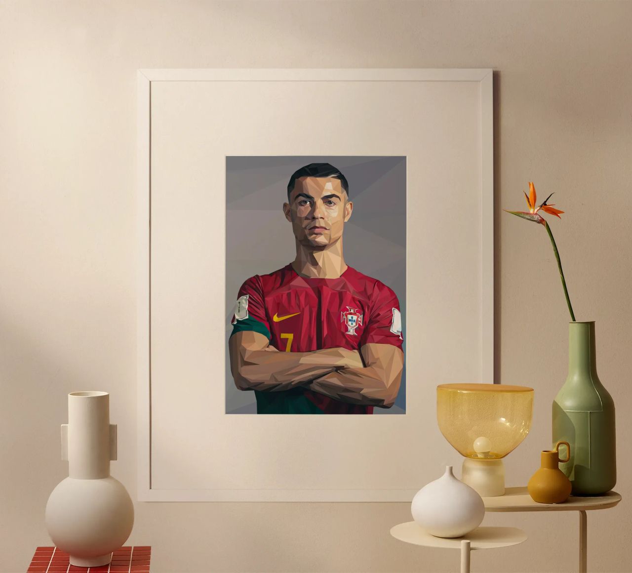 Ronaldo PRTGL Poster von Low poly art