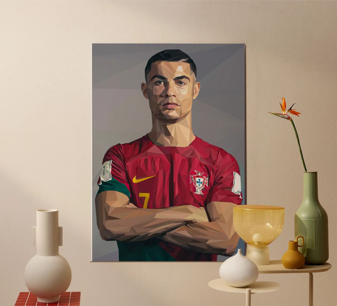 Ronaldo PRTGL Poster von Low poly art