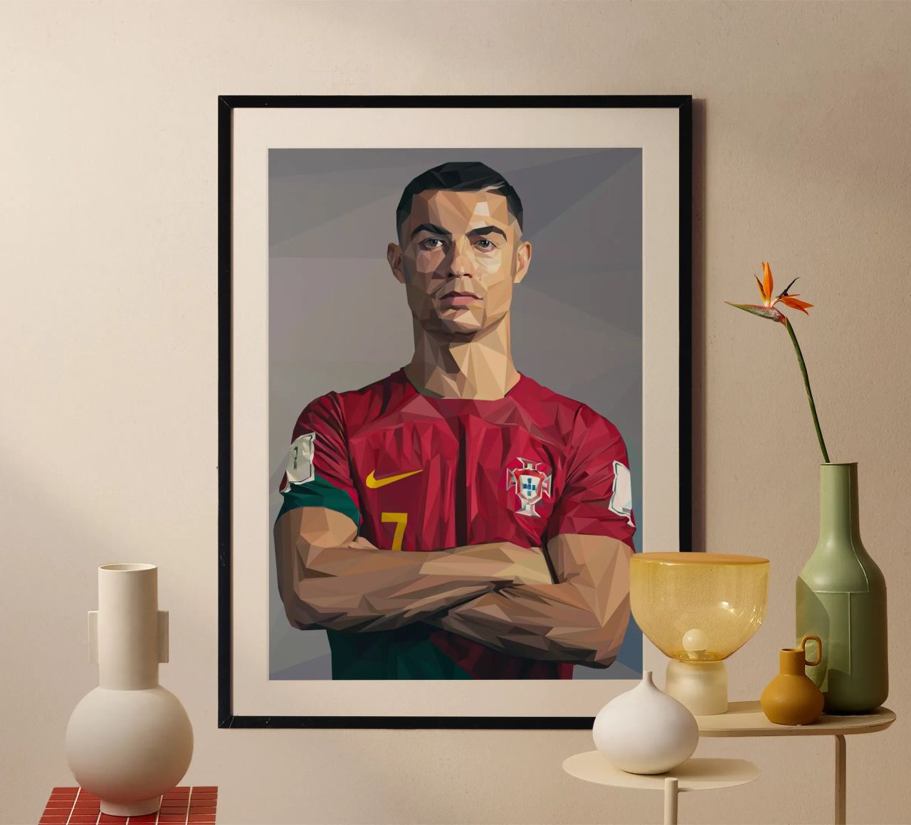 Ronaldo PRTGL Poster von Low poly art