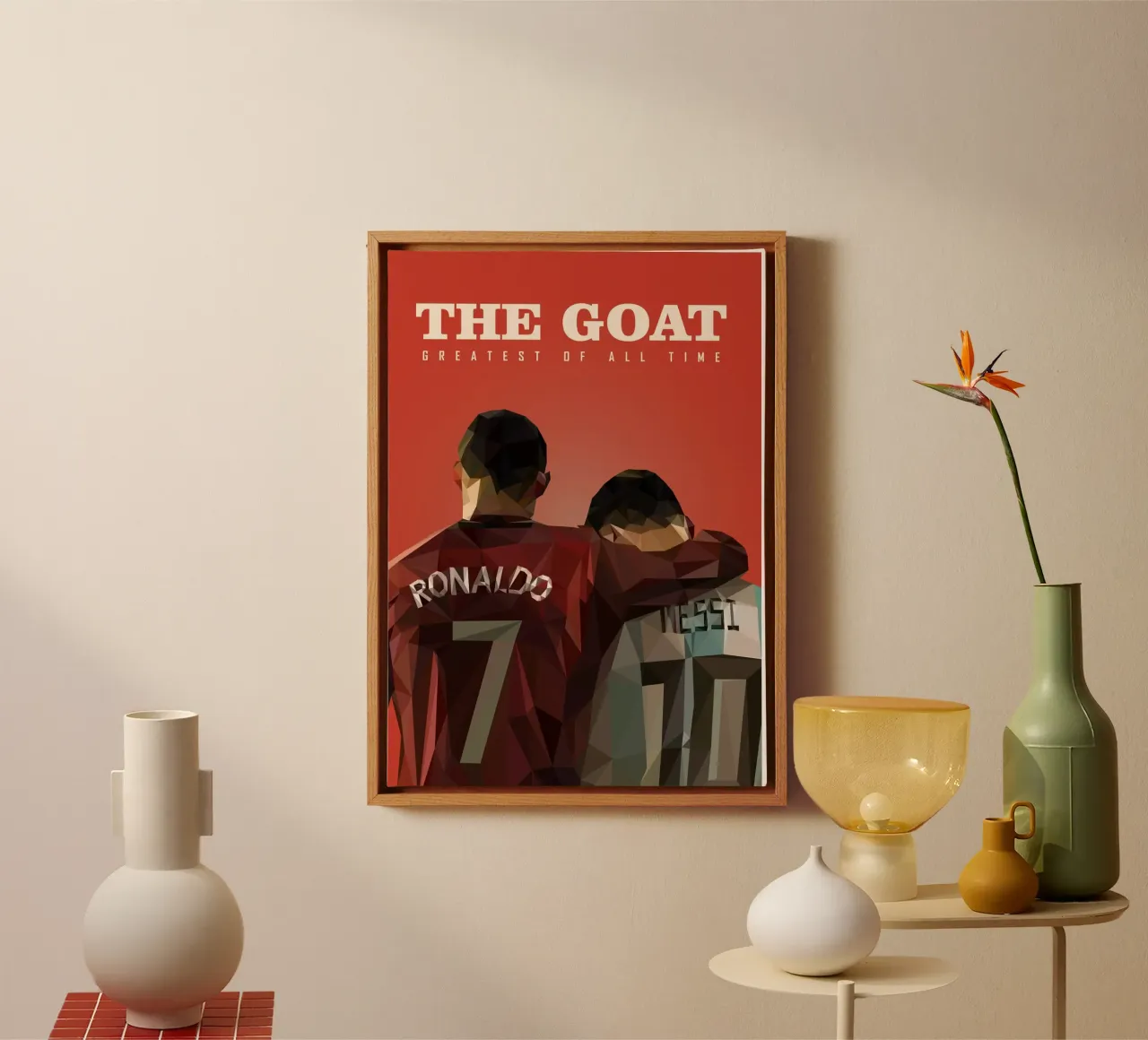 The Goat canvas met Baklijst van Low poly art