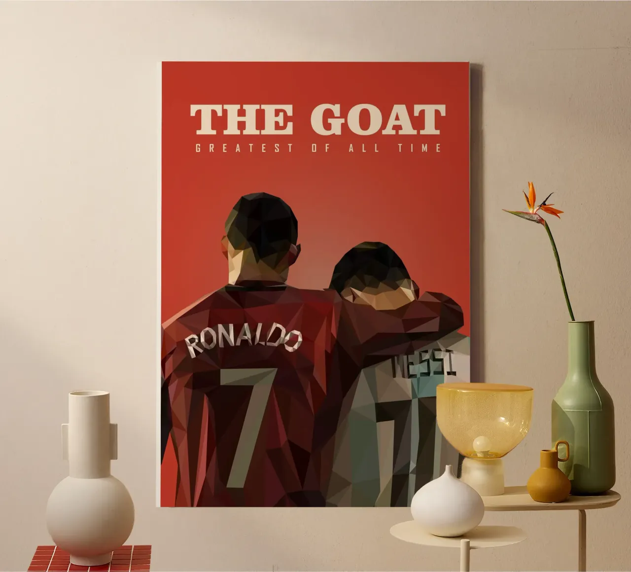 The Goat canvas met Baklijst van Low poly art