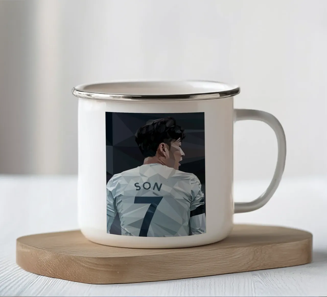 Son the Football Player tazza in smalto da Low poly art