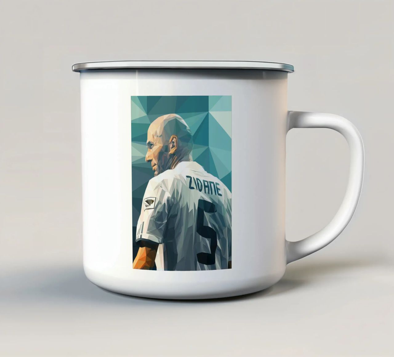 Zidane tazza in smalto da Low poly art