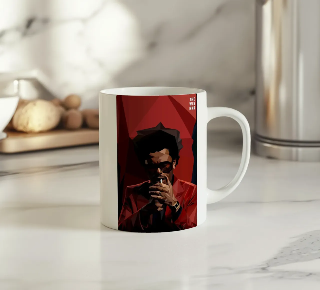The Weeknd tazza in ceramica da Low poly art