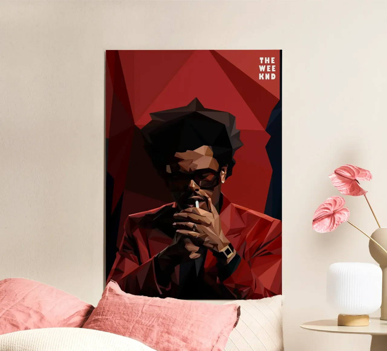 The Weeknd alluminio dibond da Low poly art