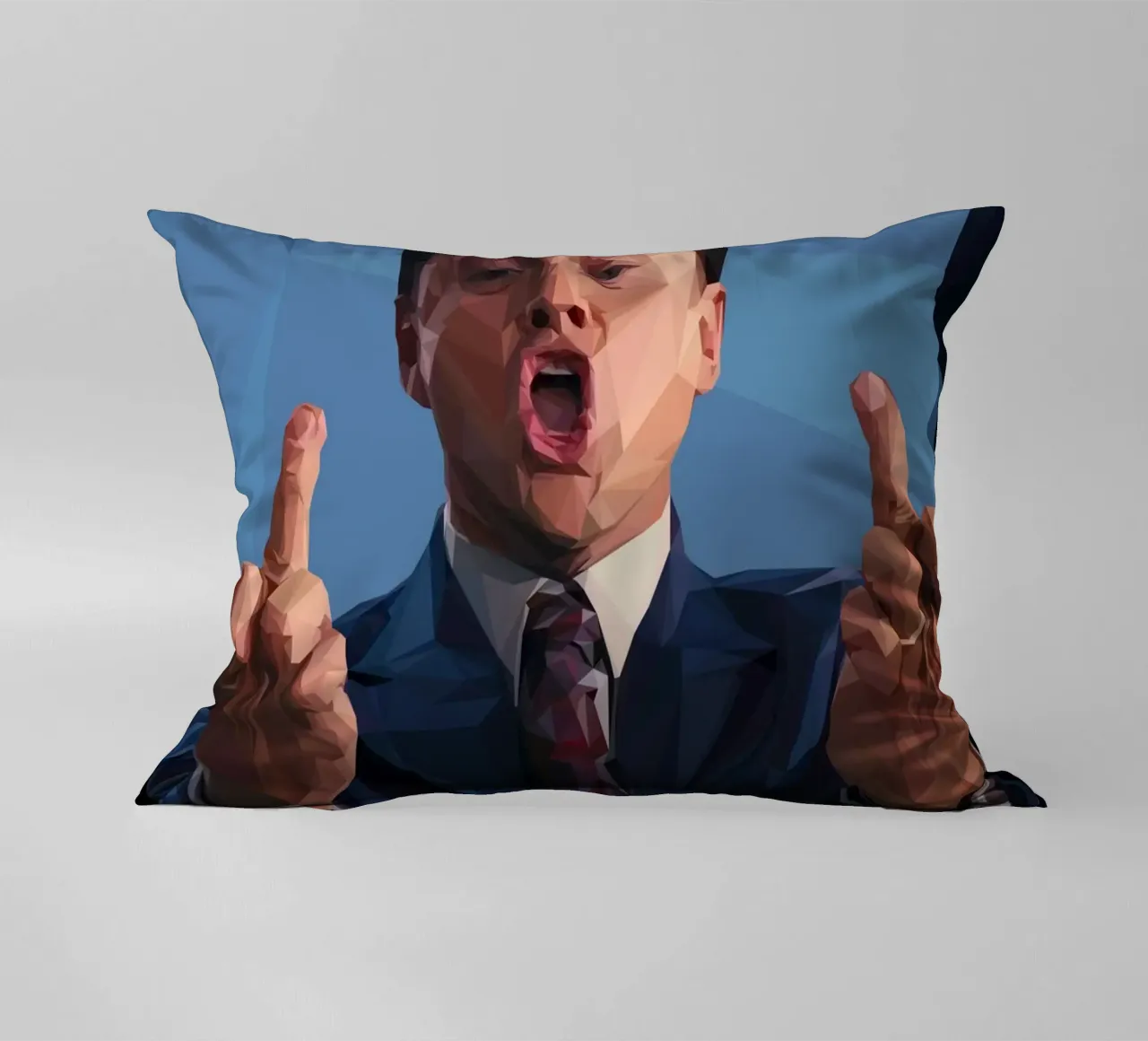 Leonardo Meme hand cuscino da Low poly art