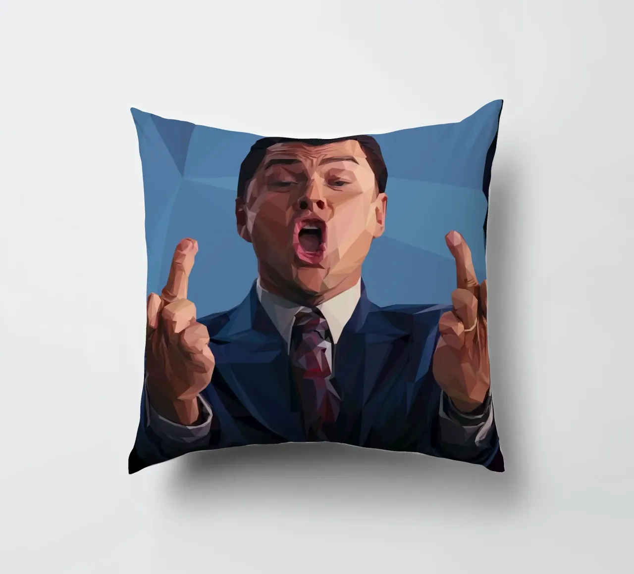 Leonardo Meme hand cuscino da Low poly art
