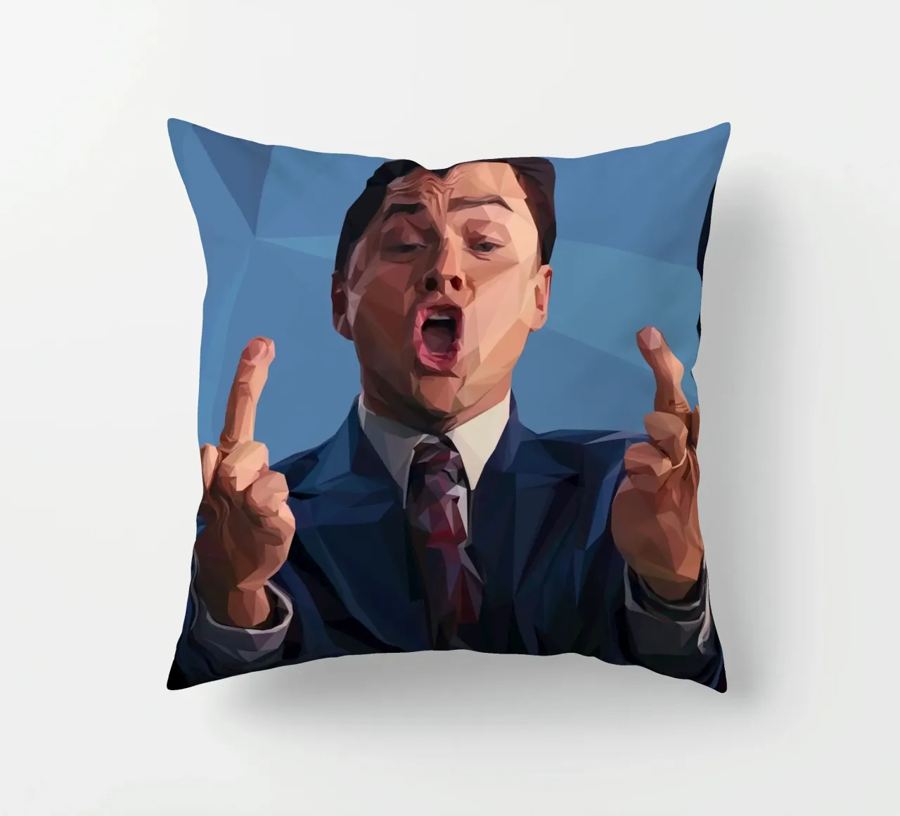 Leonardo Meme hand cuscino da Low poly art