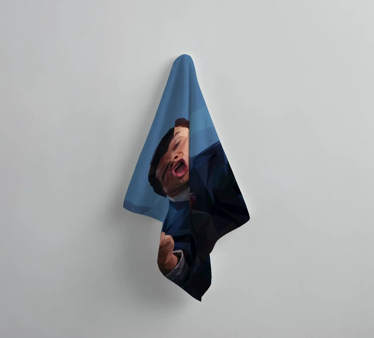Leonardo Meme hand asciugamano da bagno da Low poly art