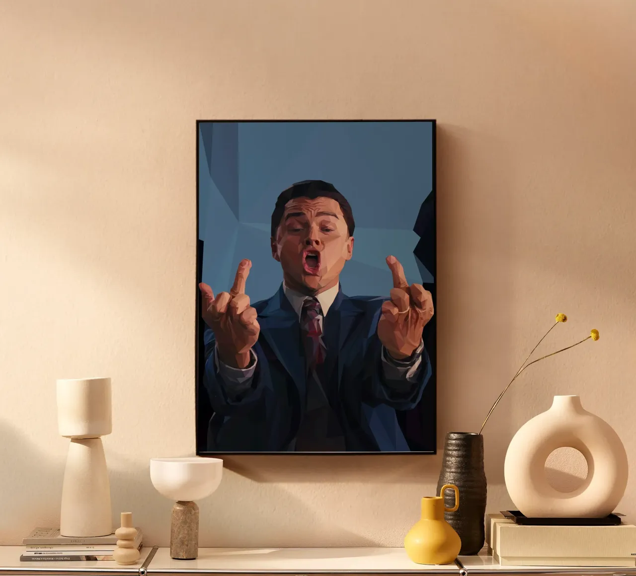 Leonardo Meme hand plexiglass da Low poly art