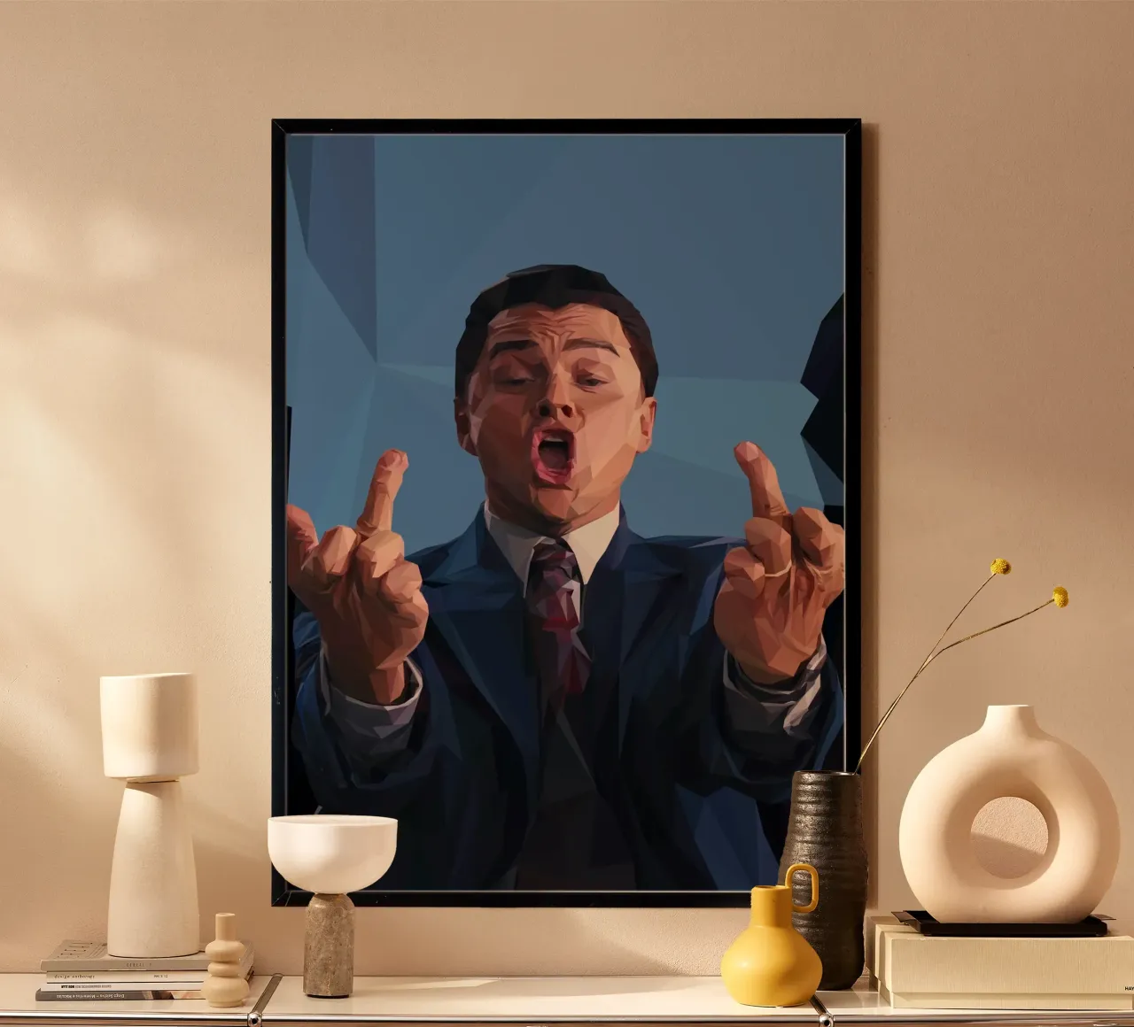 Leonardo Meme hand carta hahnemühle da Low poly art
