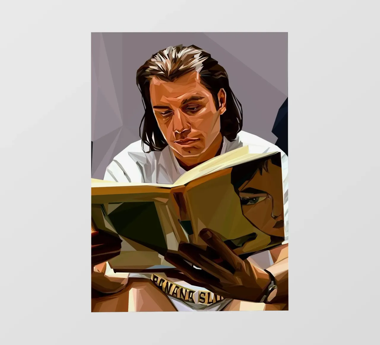 Reading Book meme pellicola backlit da Low poly art