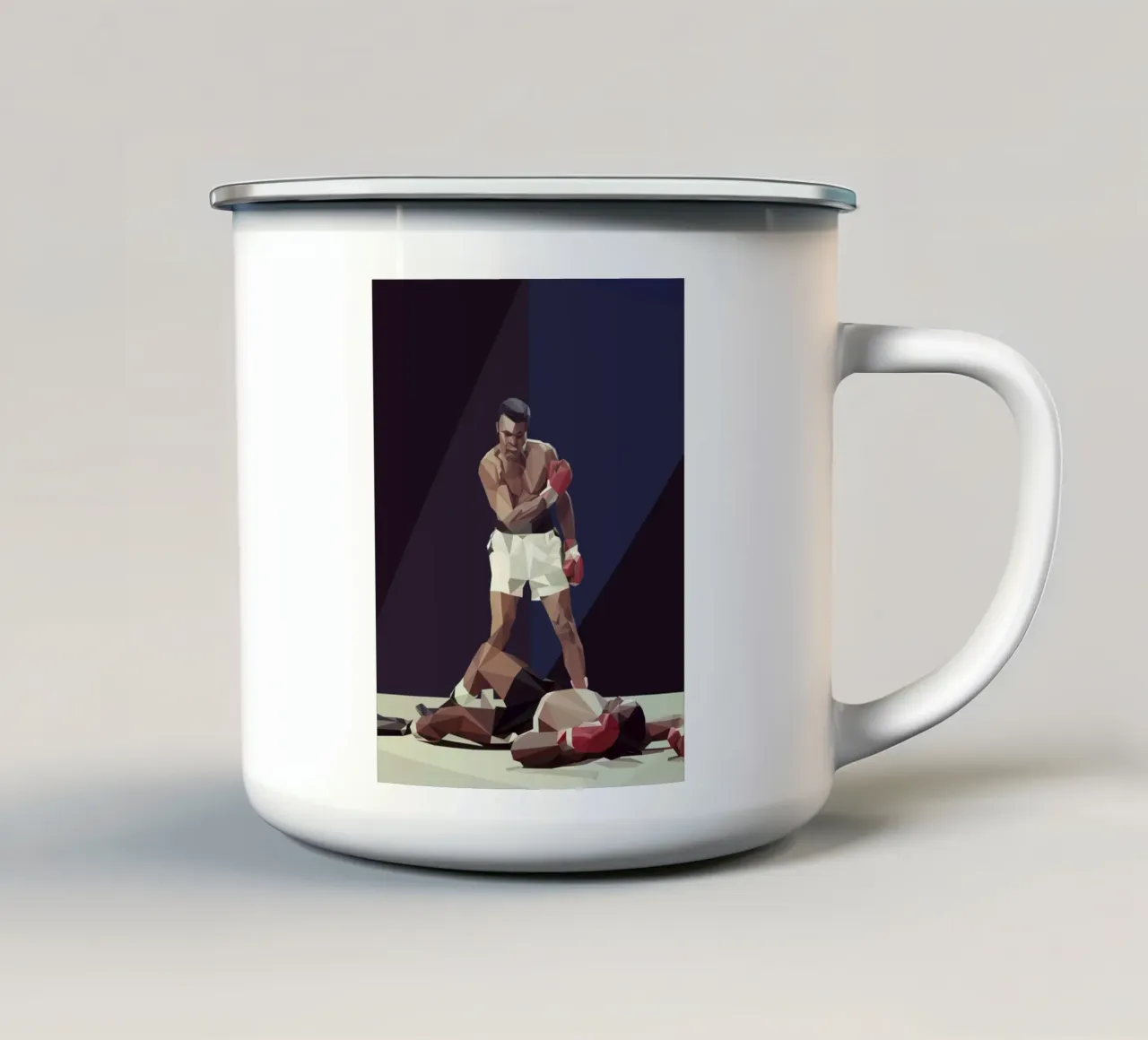 M. Ali Boxing tazza in smalto da Low poly art