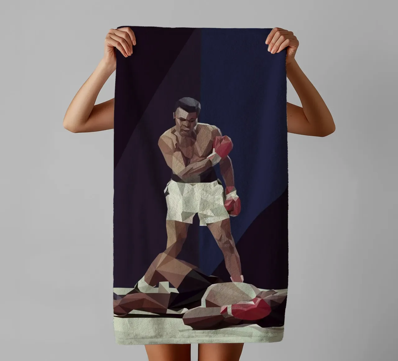 M. Ali Boxing Handtuch von Low poly art