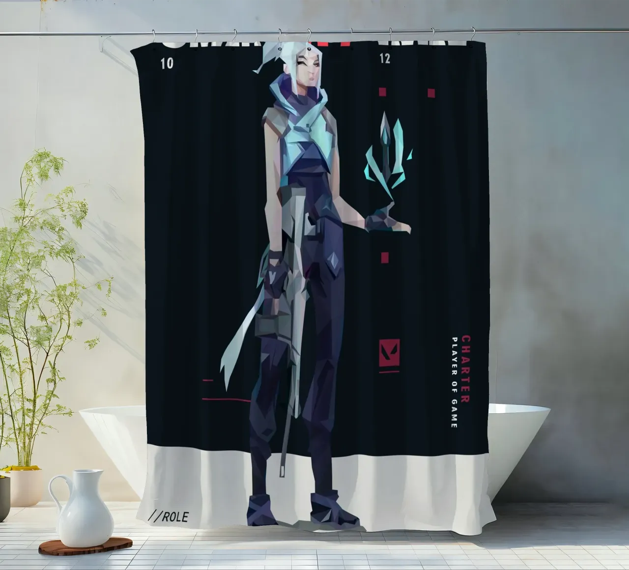 Jett Character game tenda da doccia da Low poly art