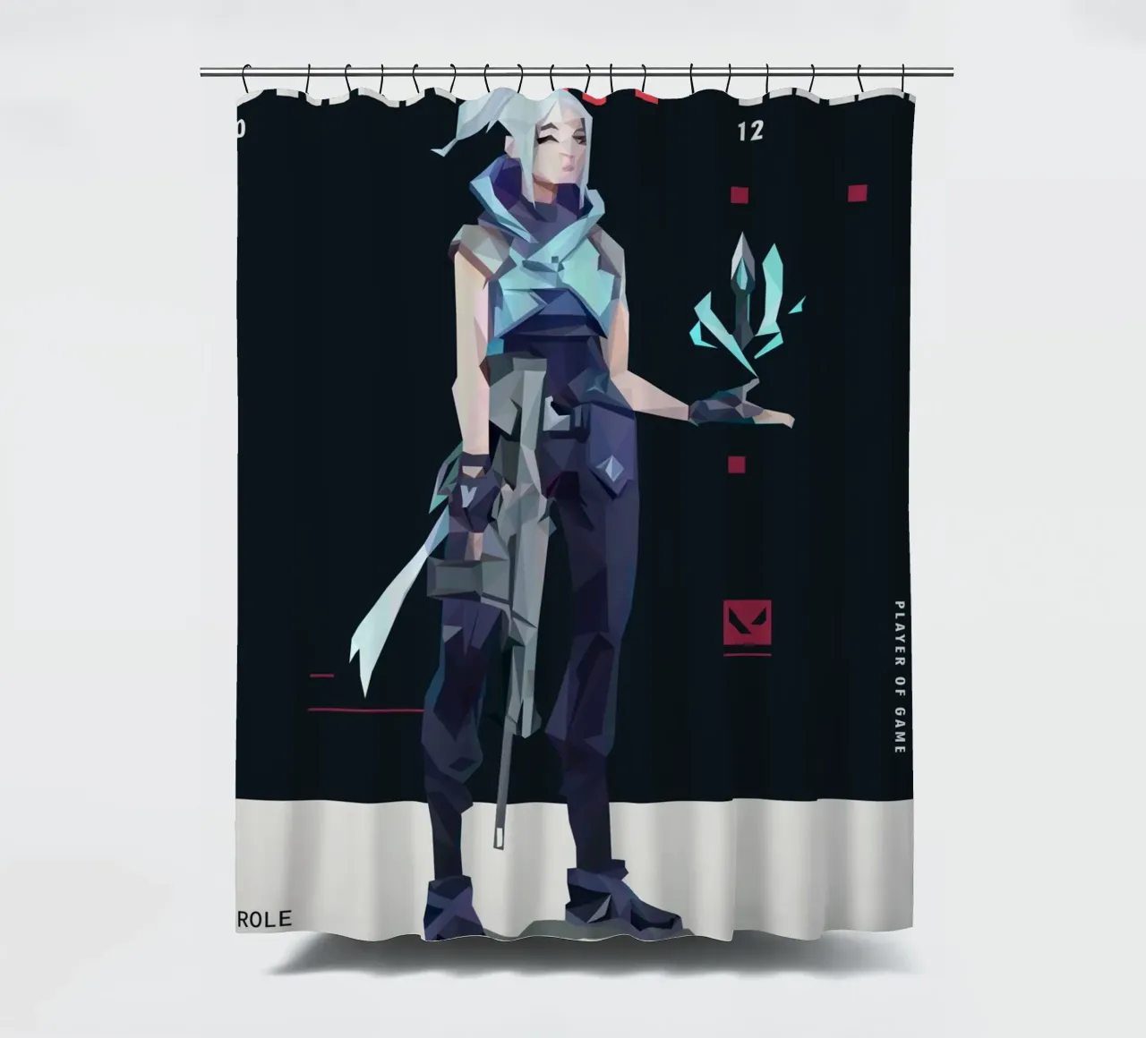 Jett Character game tenda da doccia da Low poly art