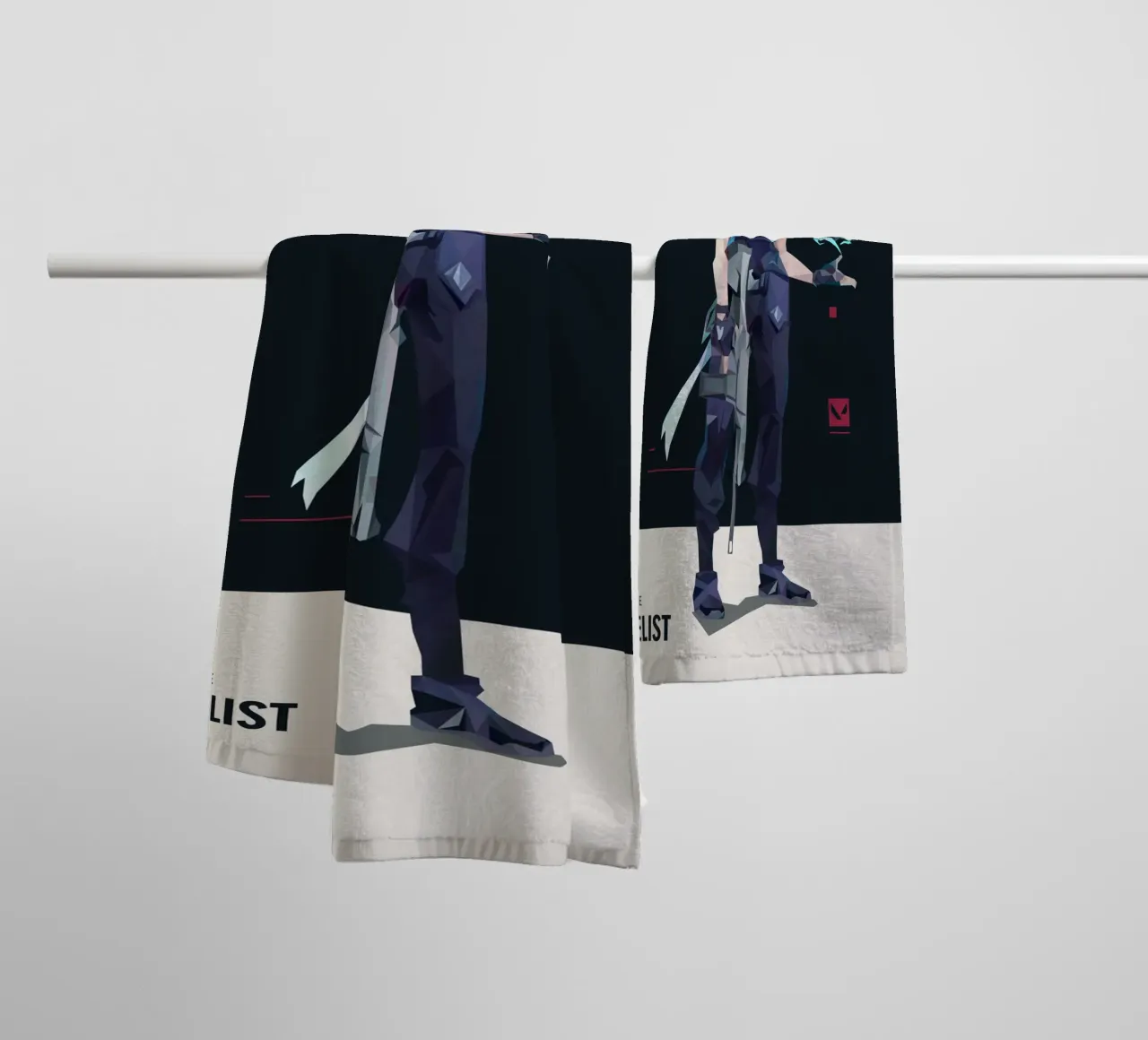 Jett Character game asciugamano da bagno da Low poly art