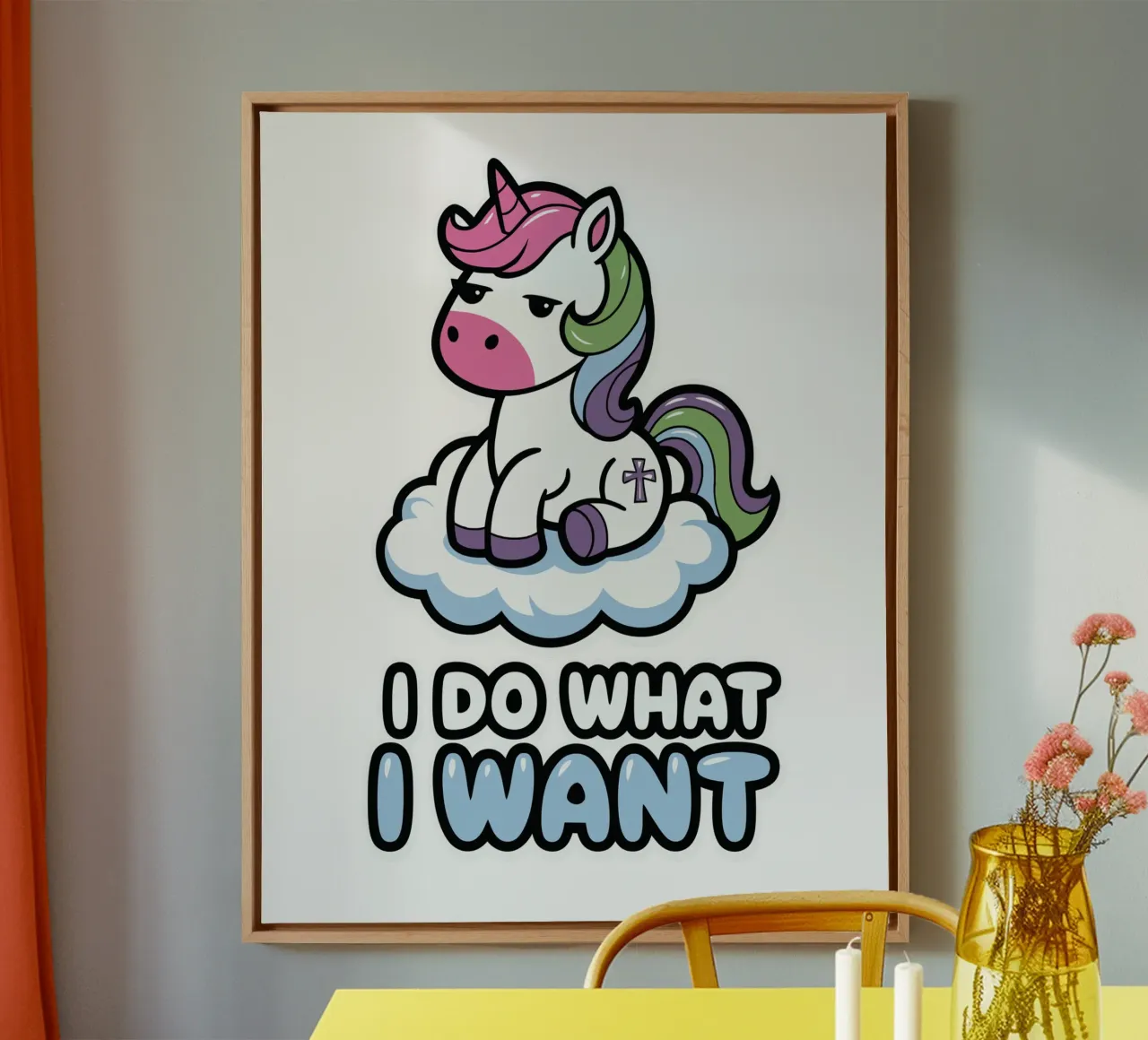 I DO WHAT I WANT tela con Cornice a cassetta da edsonramosart