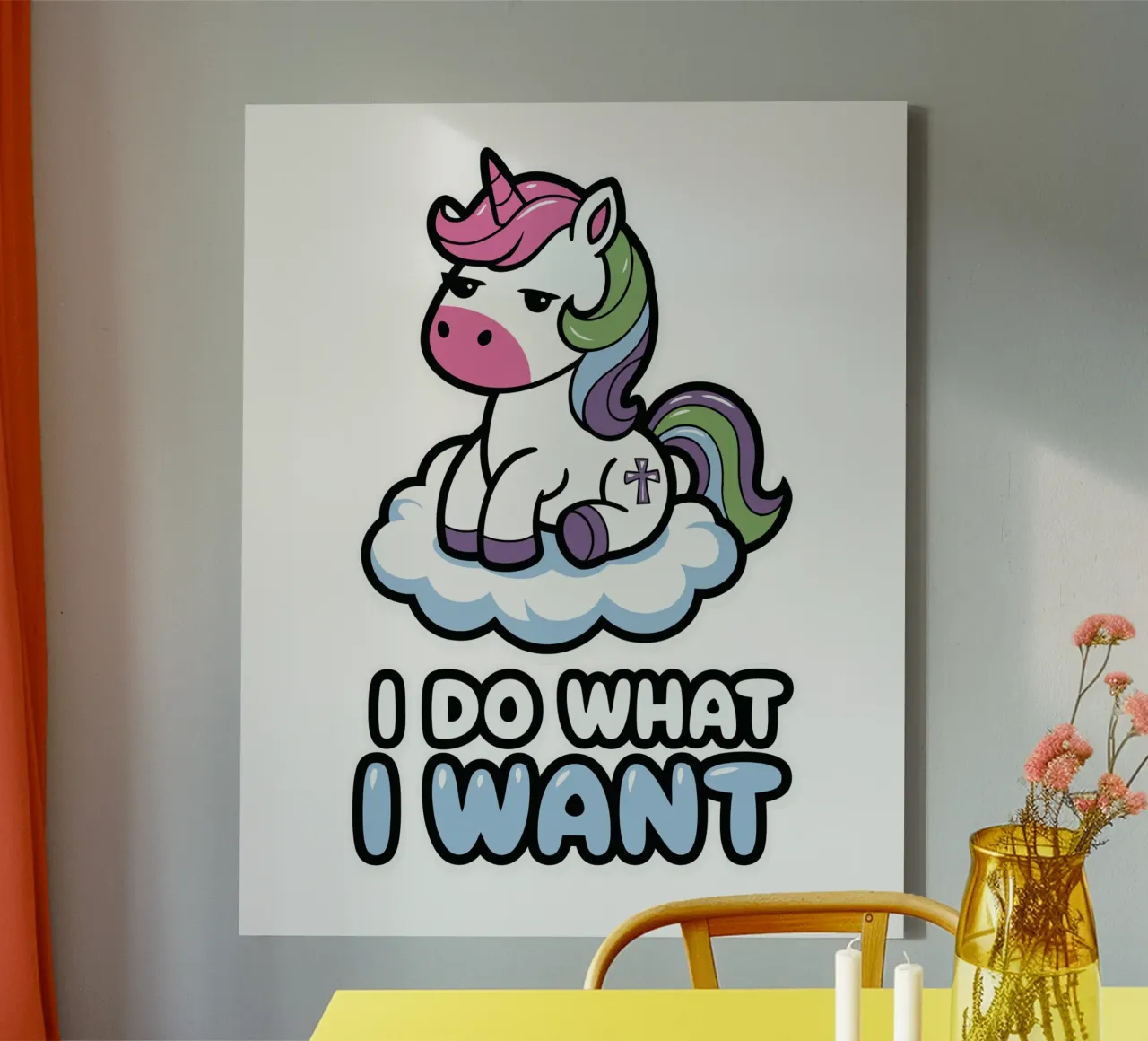 I DO WHAT I WANT tela con Cornice a cassetta da edsonramosart