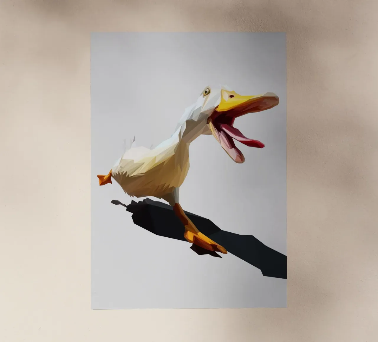 Running Duck pellicola backlit da Low poly art