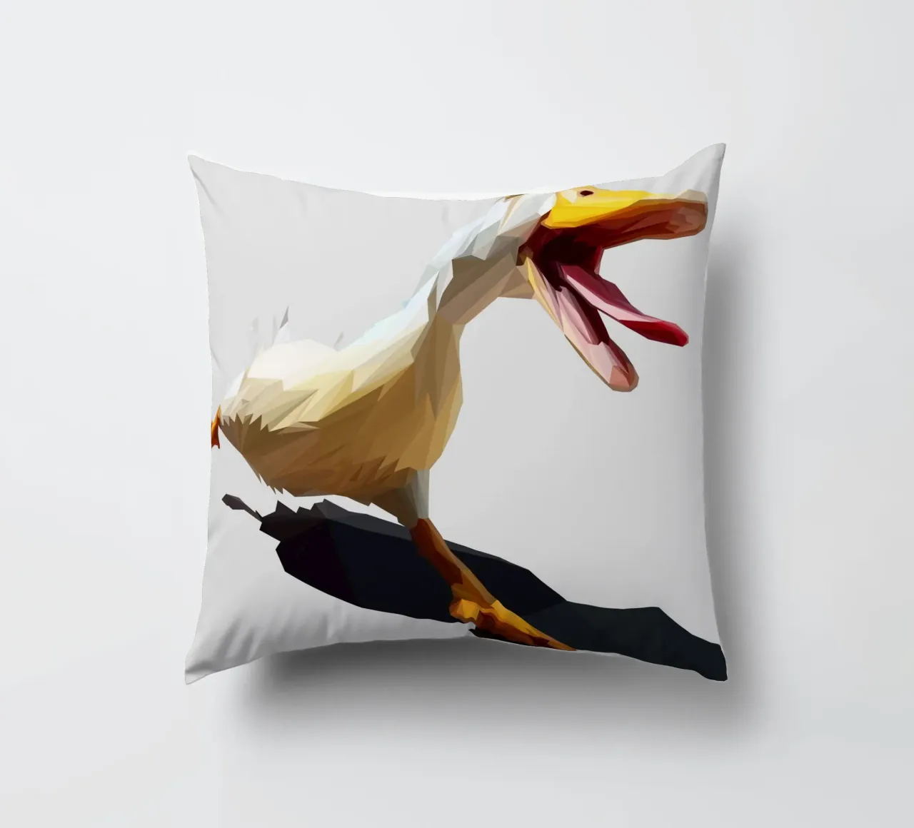 Running Duck cuscino da Low poly art