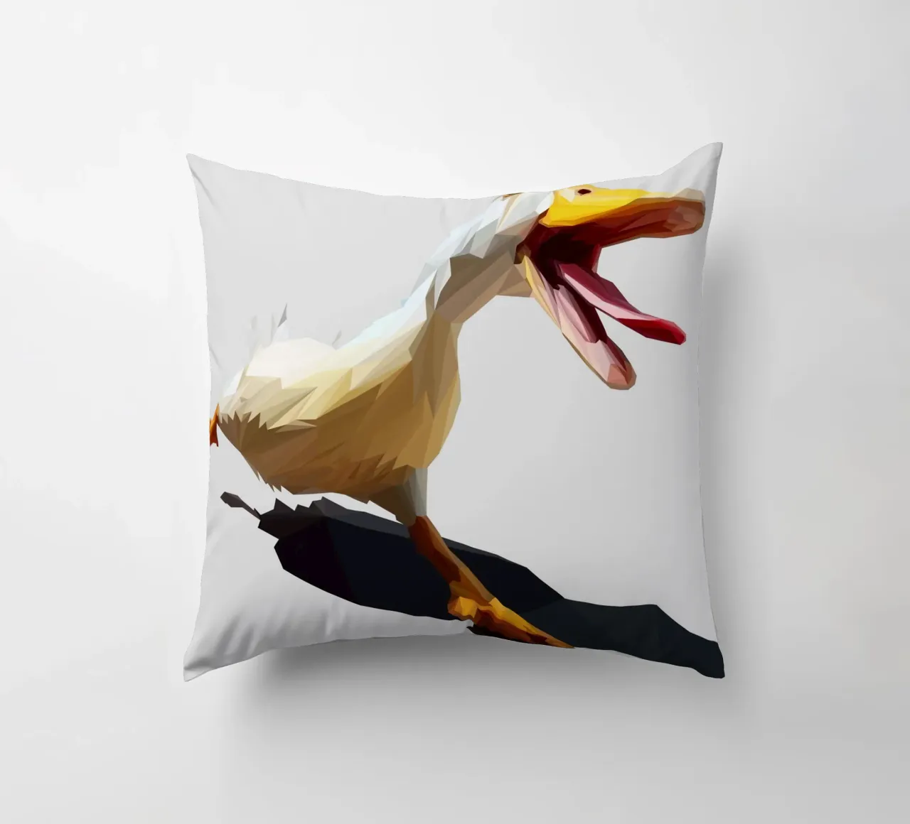Running Duck cuscino da Low poly art