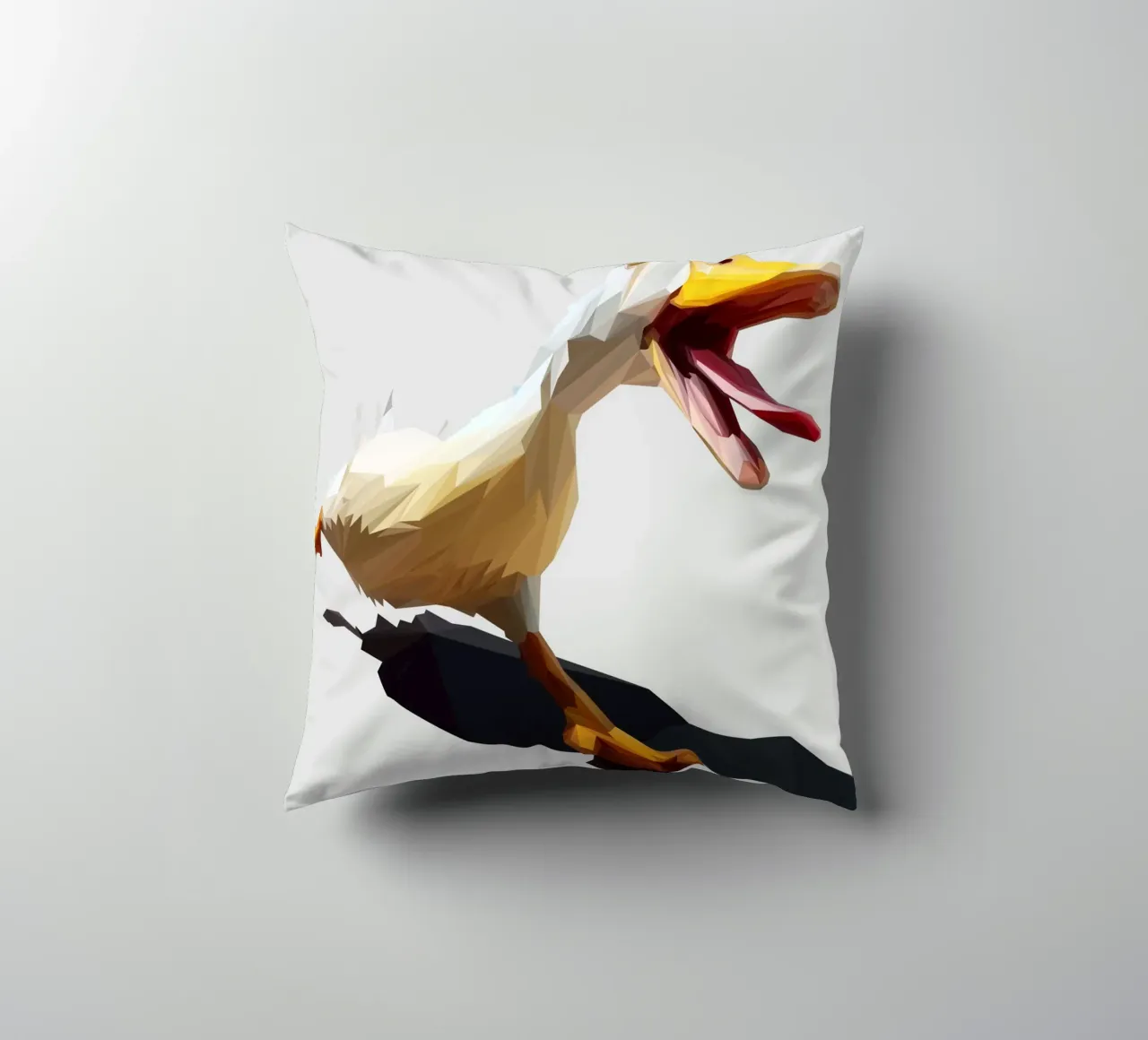Running Duck cuscino da Low poly art
