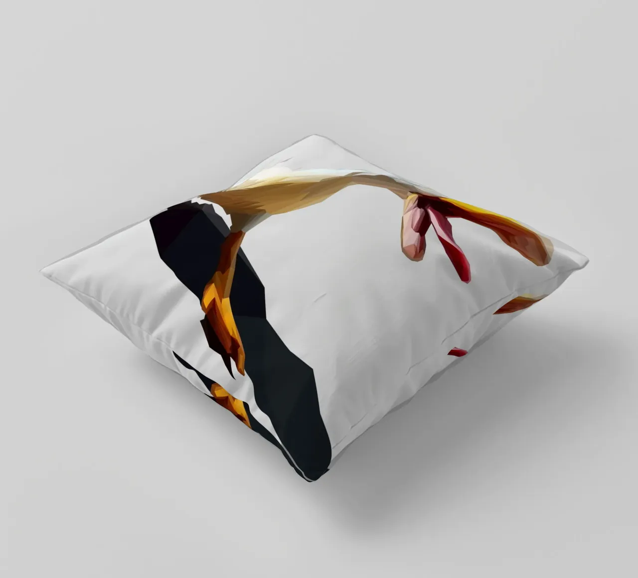 Running Duck cuscino da Low poly art