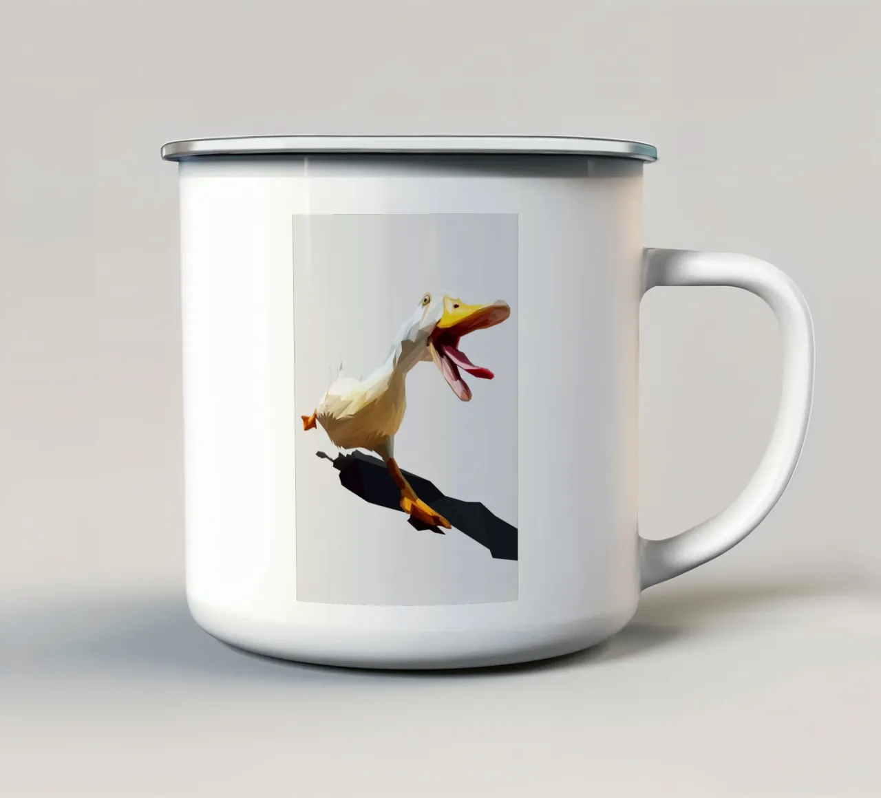 Running Duck tazza in smalto da Low poly art