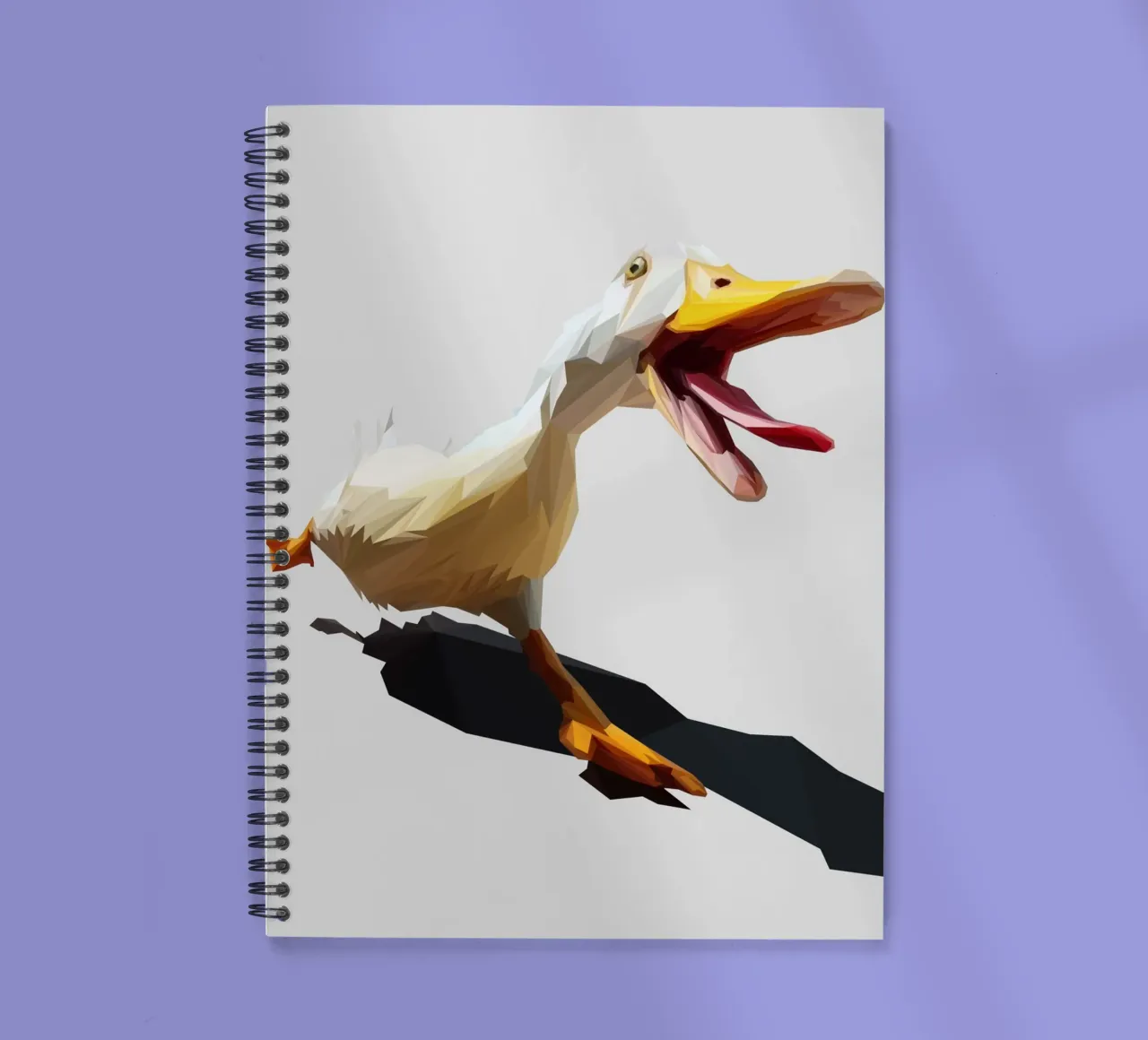 Running Duck spiral notebook by Low poly art