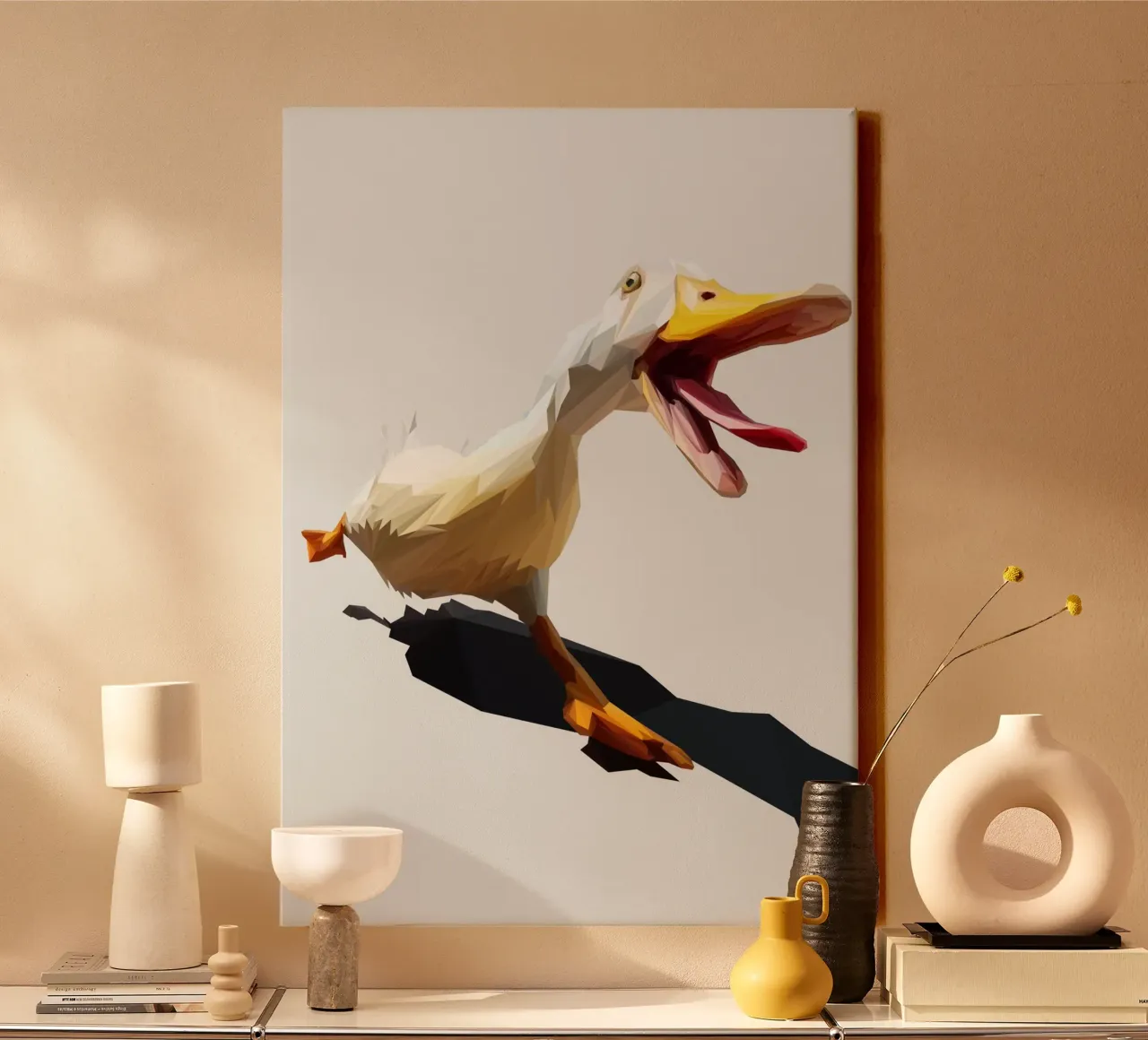 Running Duck tela con Cornice a cassetta da Low poly art