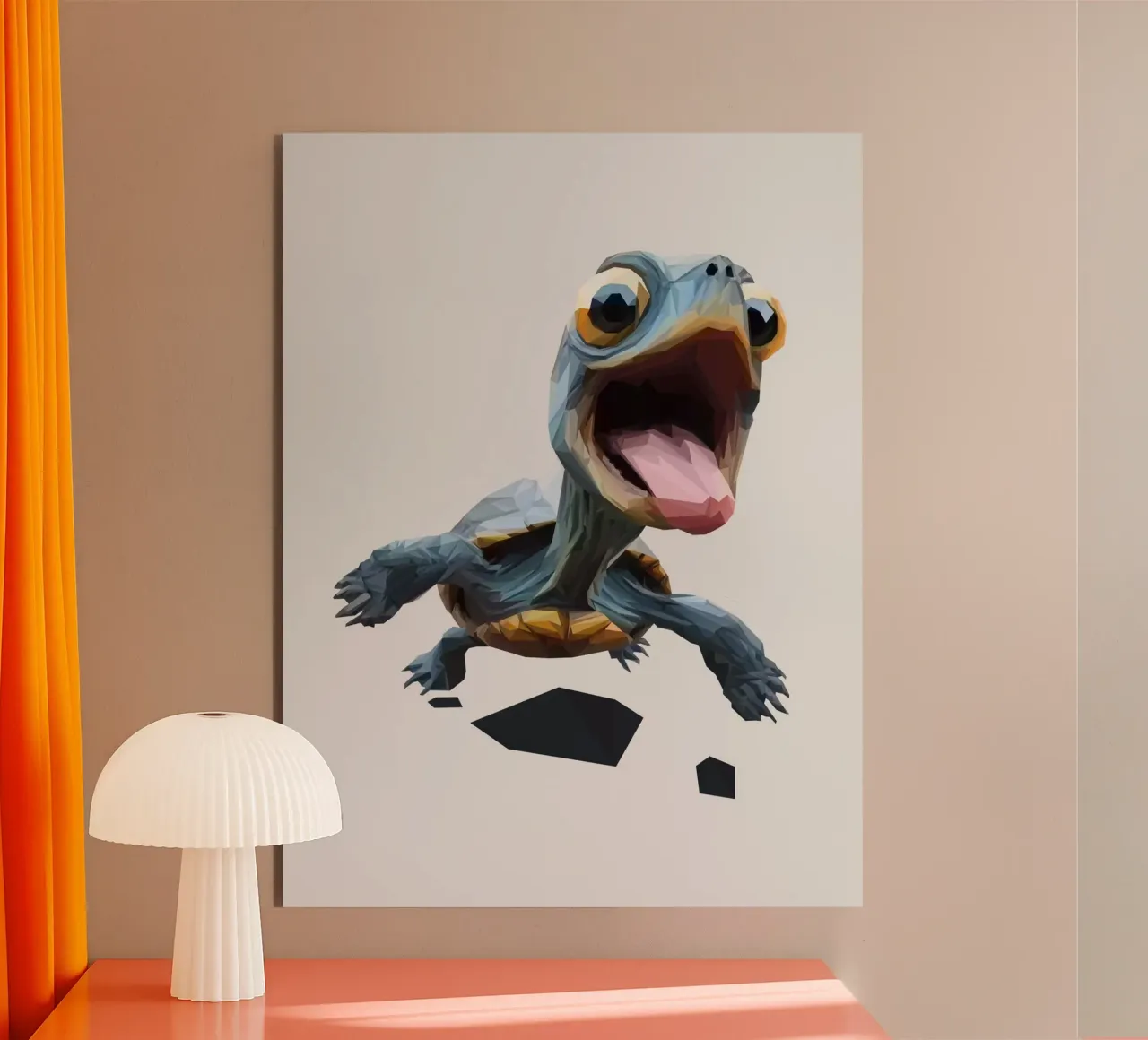 Little Turtle alluminio dibond da Low poly art