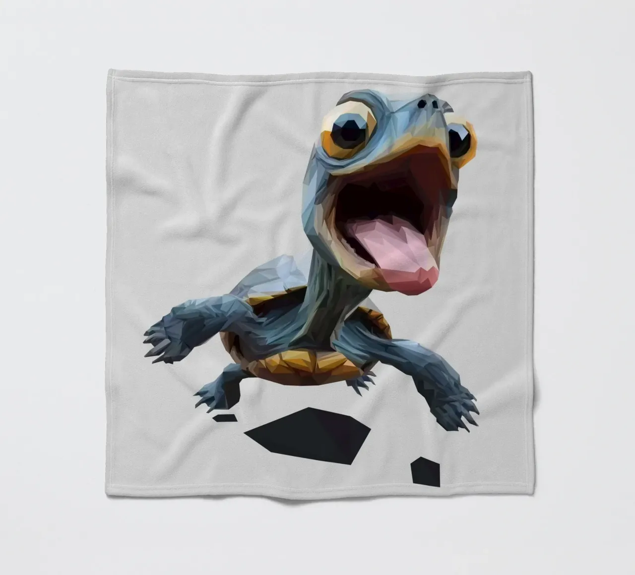 Little Turtle coperta in pile da Low poly art