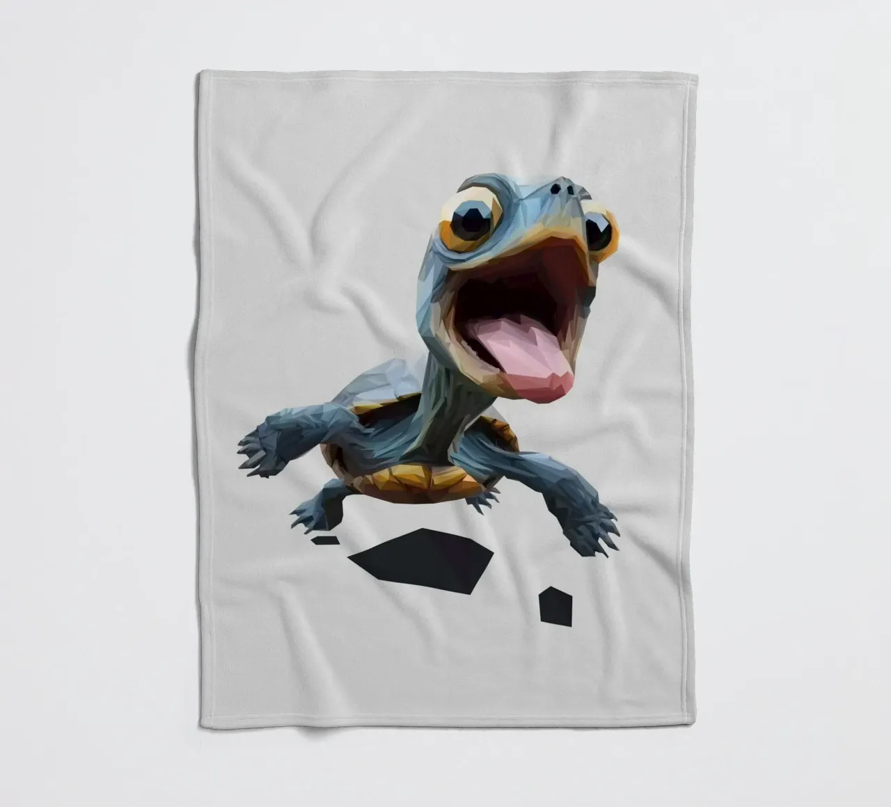Little Turtle coperta in pile da Low poly art