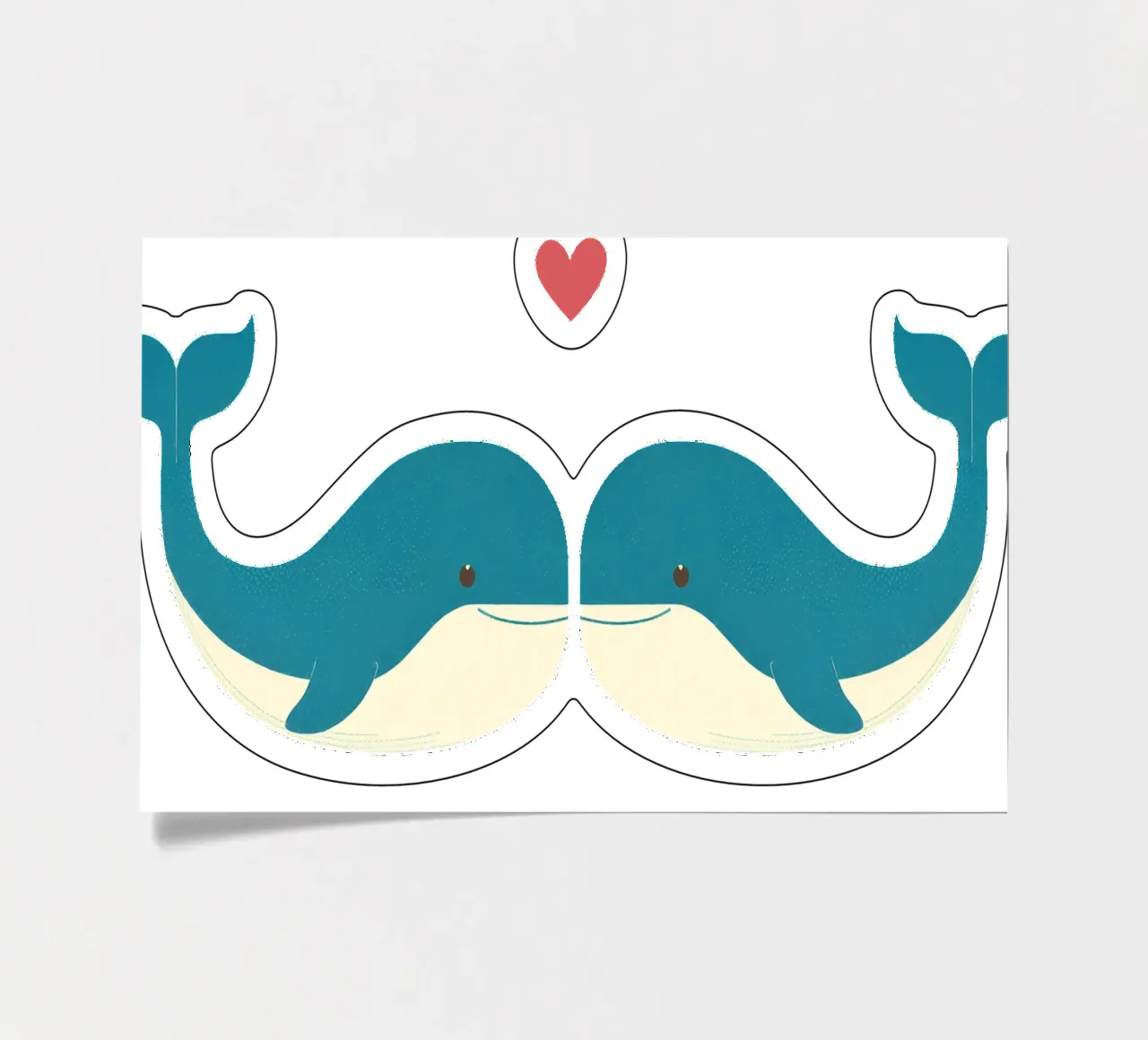 Wal-Liebe - niedliche & liebenswerte Tiere Stickerbogen von Punderful Day