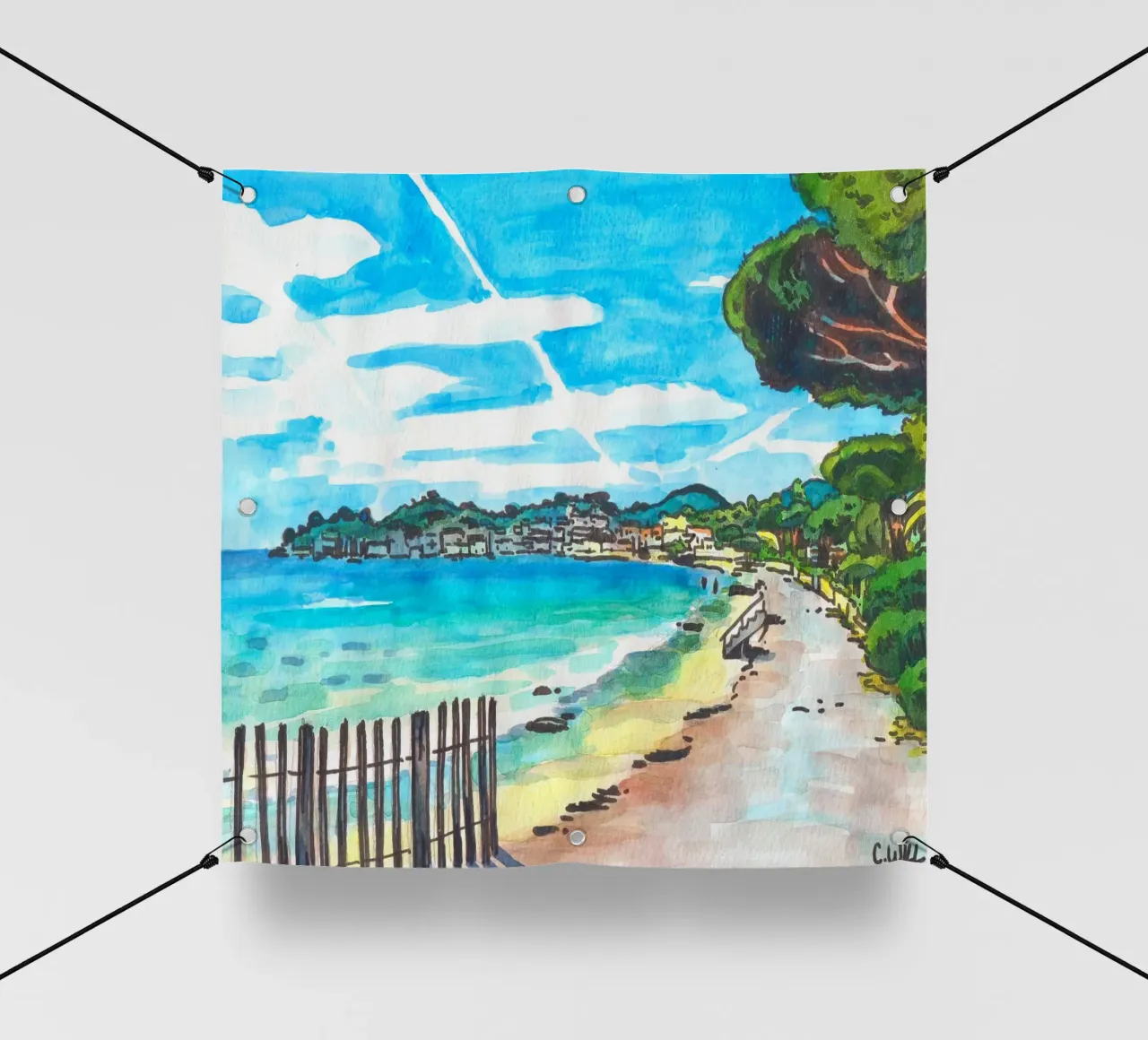 Spiaggia di Cavalaire telo in pvc da C.WILL