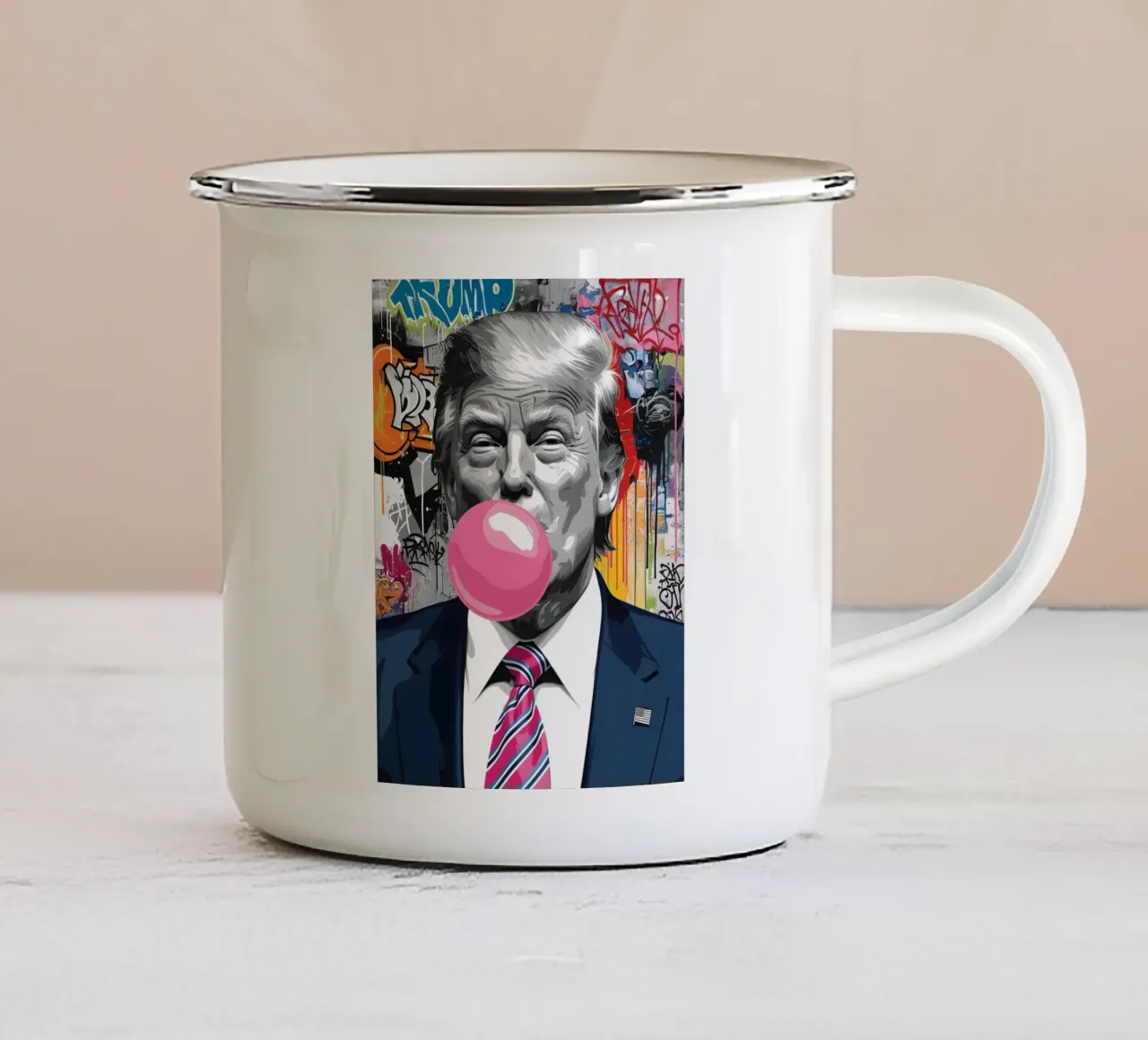 Trump Street Art tazza in smalto da Low poly art