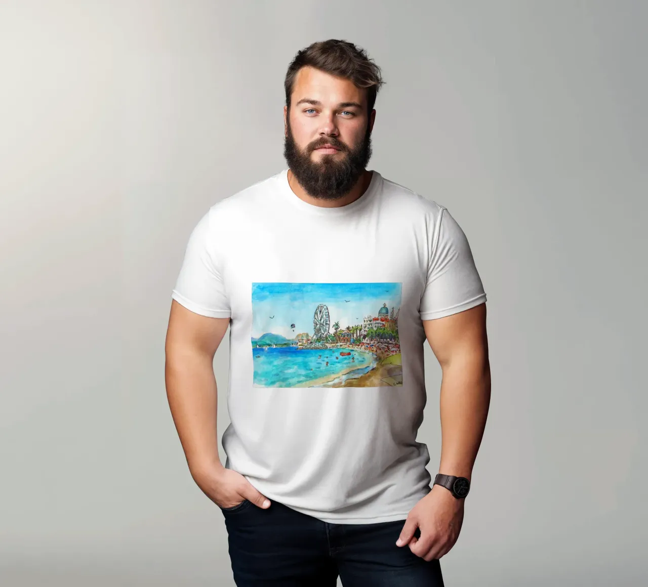 Spiaggia di Saint-Raphael t-shirt da C.WILL