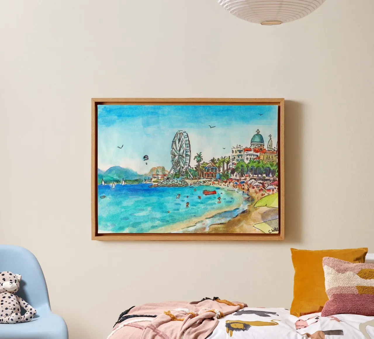 Saint-Raphael beach canvas by C.WILL