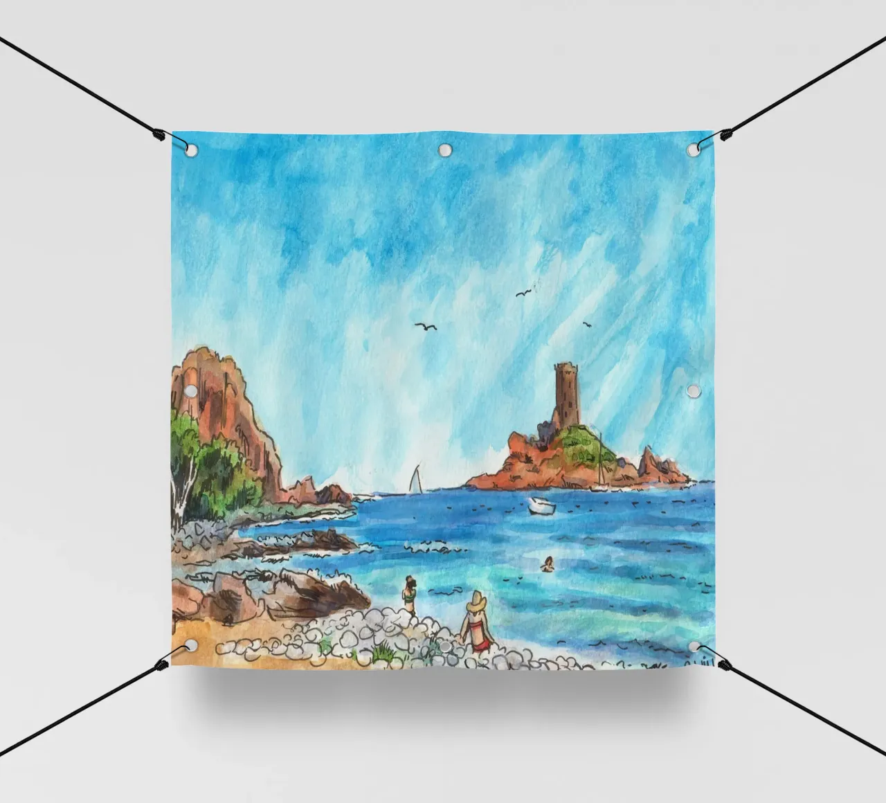 Spiaggia di Dramont telo in pvc da C.WILL