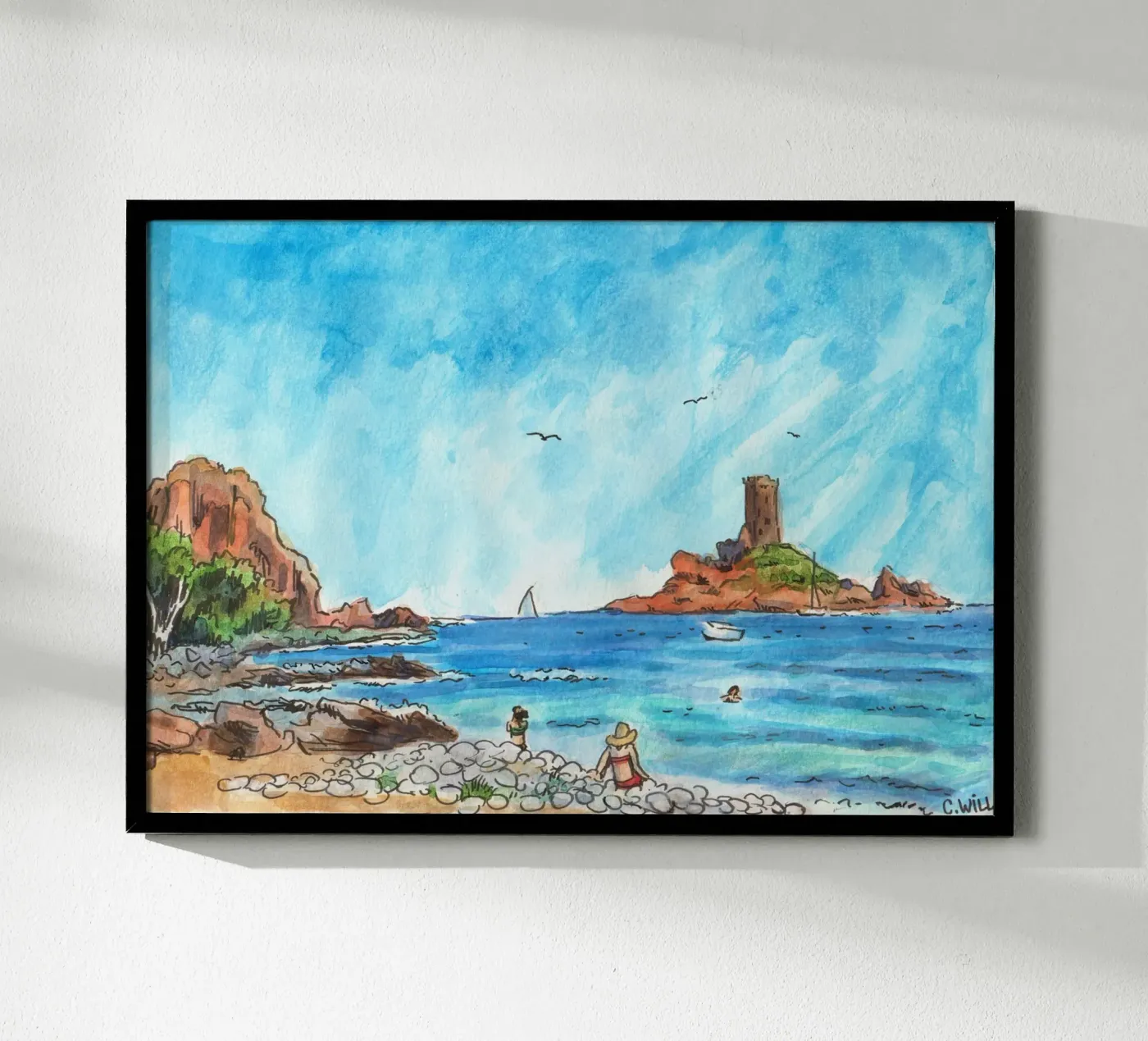Dramont strand poster van C.WILL
