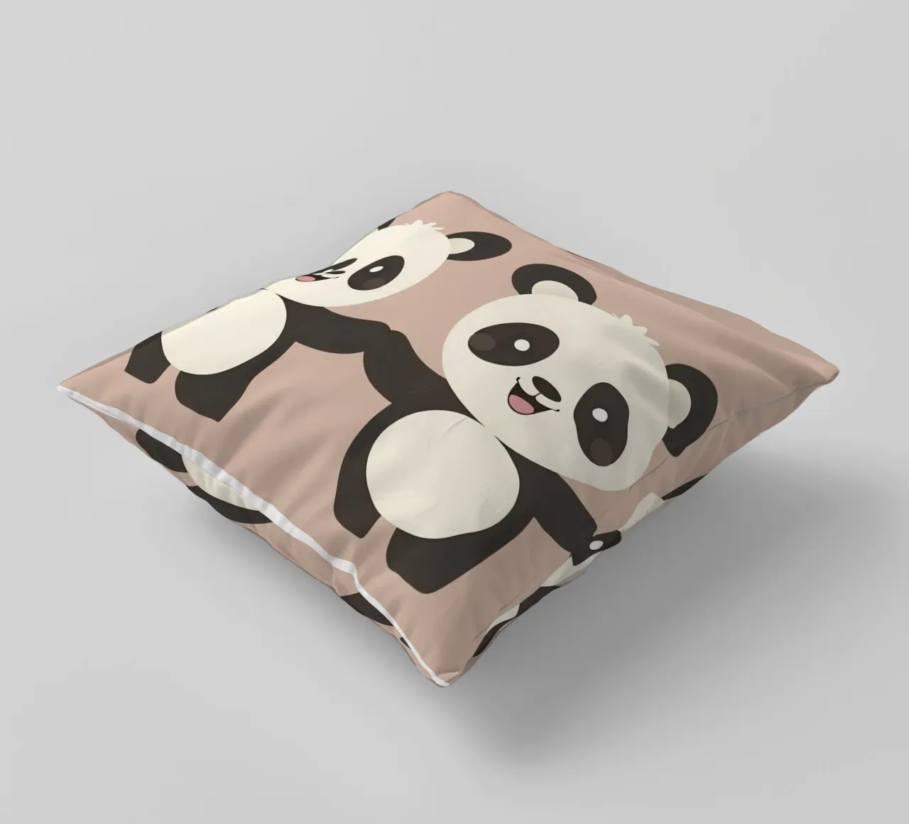 Panda love - cute & adorable animal illustration decorative cushion by Punderful Day