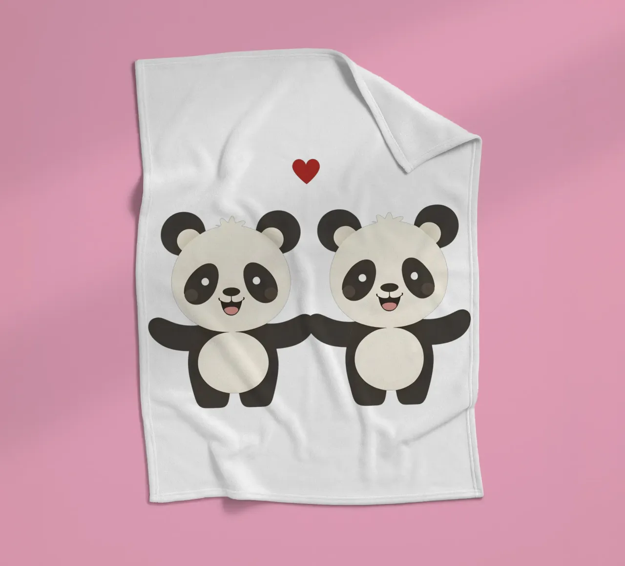 Panda Liebe - niedlich & liebenswert Tier Illustration Fleecedecke von Punderful Day