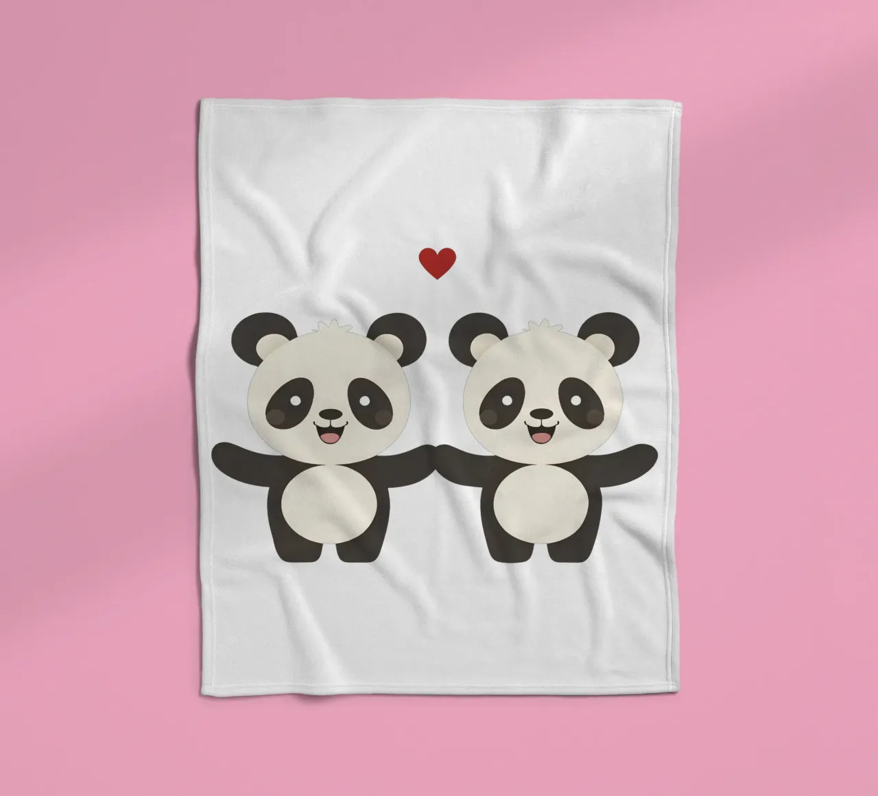 Panda Liebe - niedlich & liebenswert Tier Illustration Fleecedecke von Punderful Day