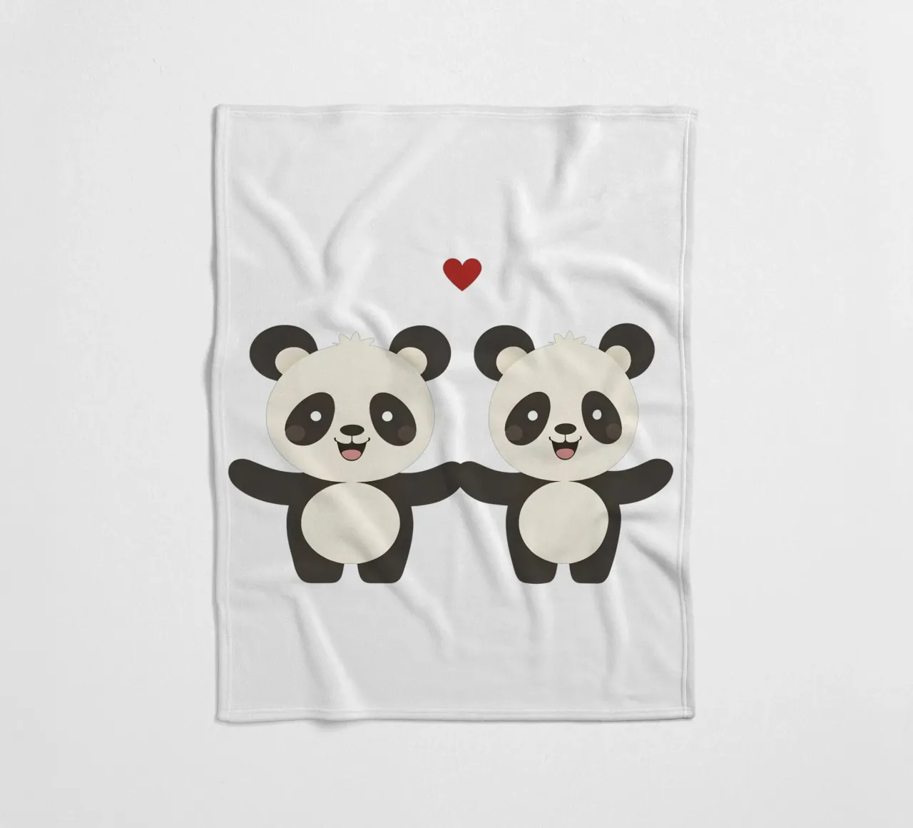 Panda Liebe - niedlich & liebenswert Tier Illustration Fleecedecke von Punderful Day