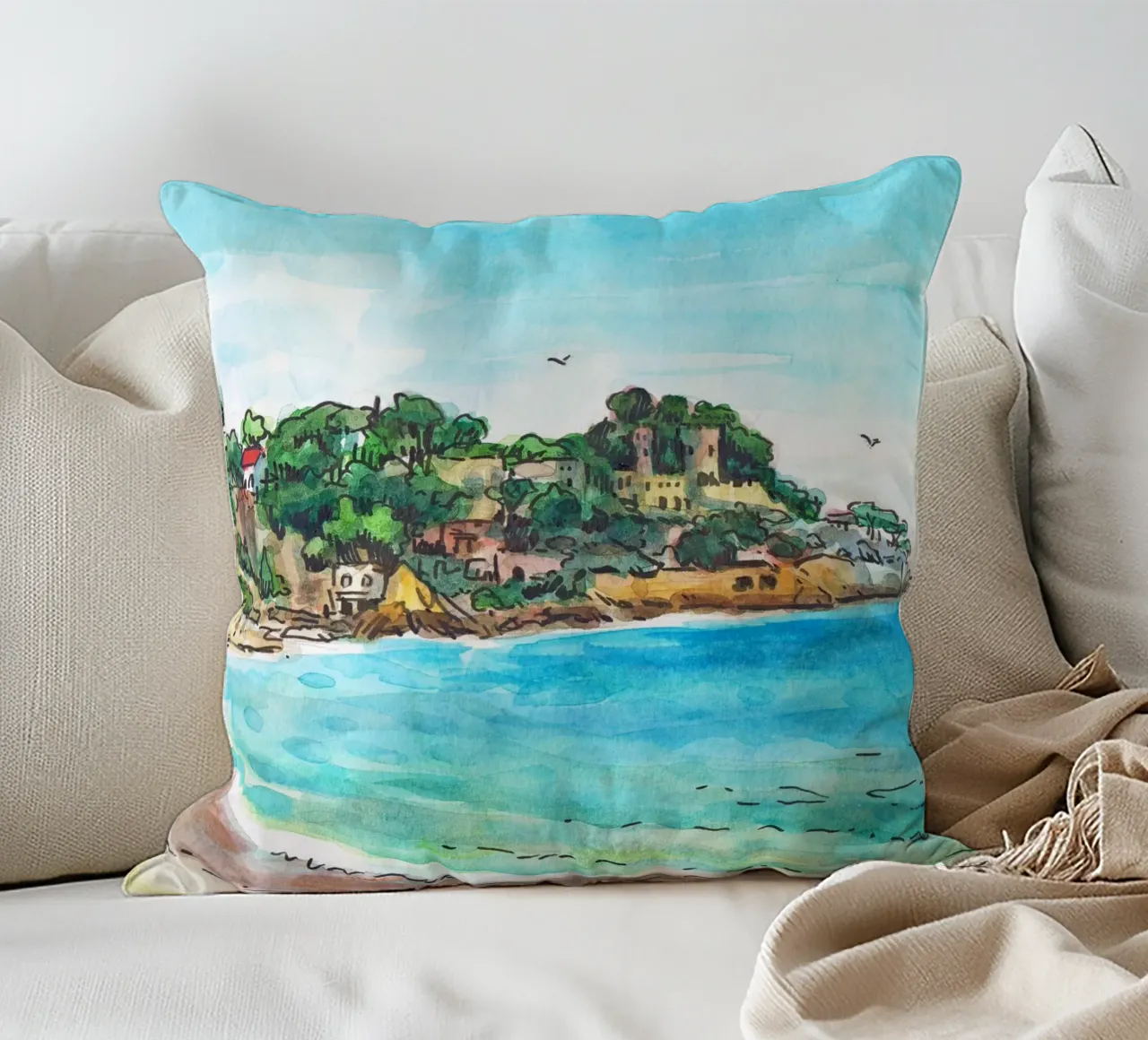 Lloret de Mar decorative cushion by C.WILL