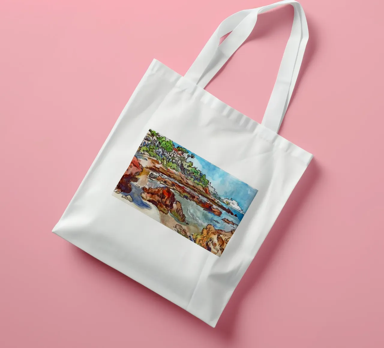 Cove in Peniscola tote bag by C.WILL