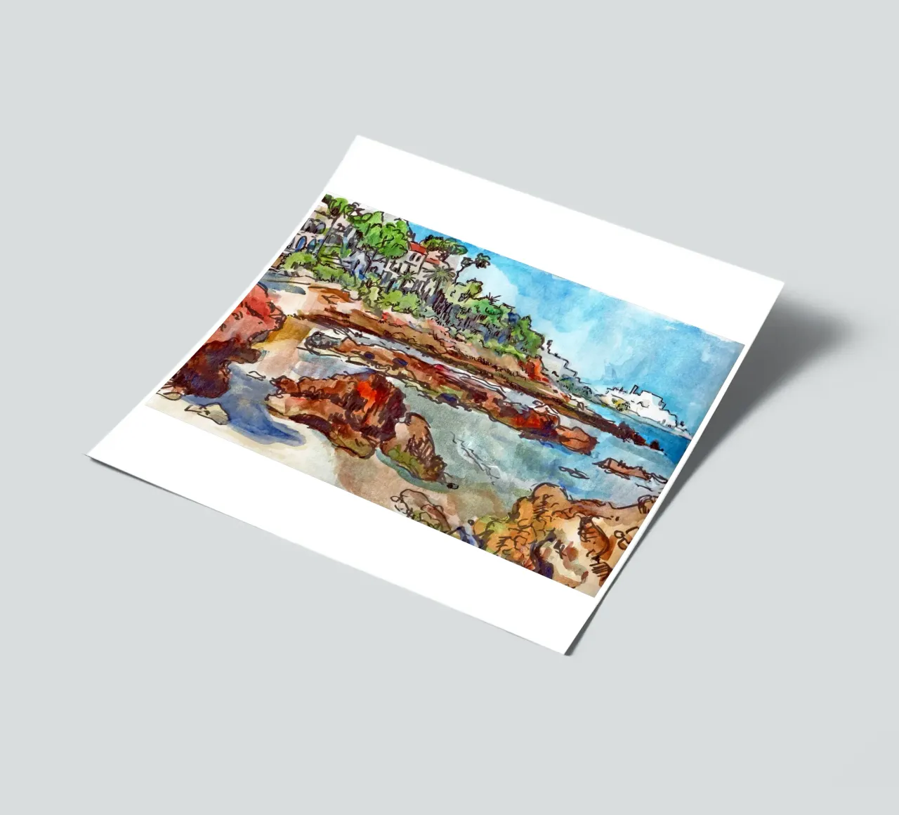 Cove in Peniscola sticker sheet by C.WILL