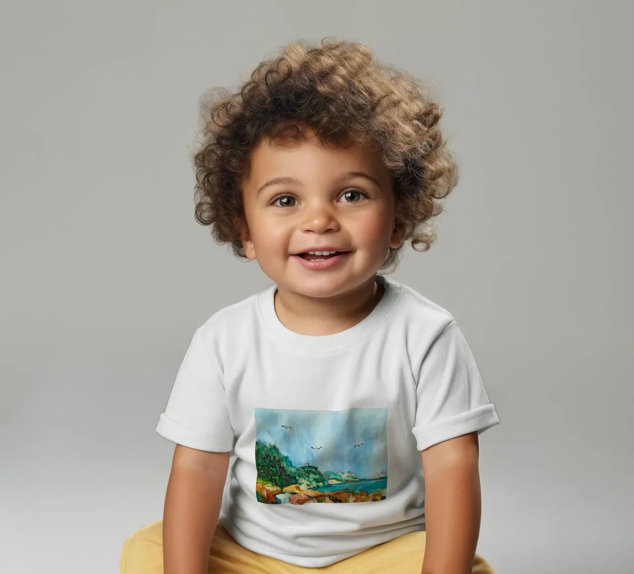 Cove in Peniscola baby t-shirt by C.WILL