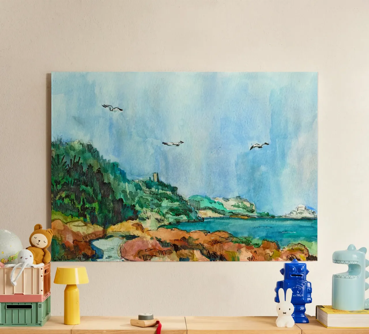 Cove in Peniscola acrylic glass by C.WILL